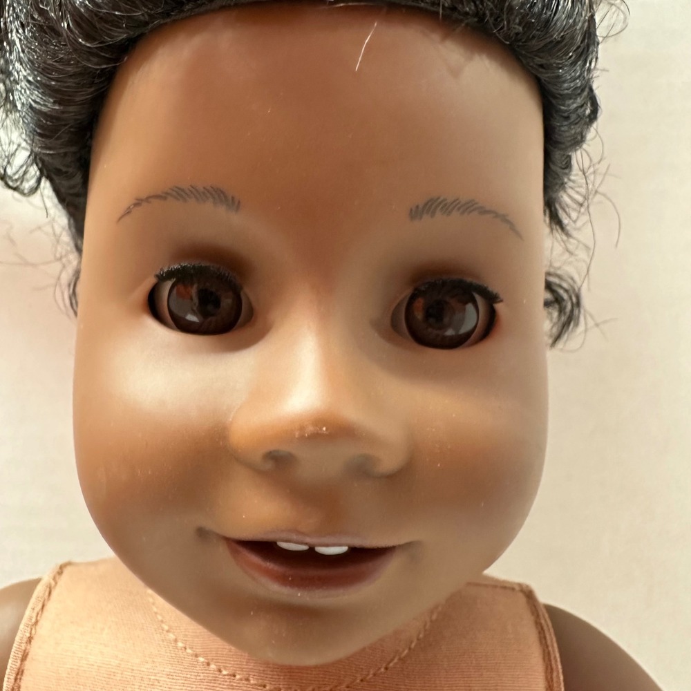 American Girl 18" Doll Dark Skin Brown Eyes Curly Hair TLC Nude - Picture 3 of 16